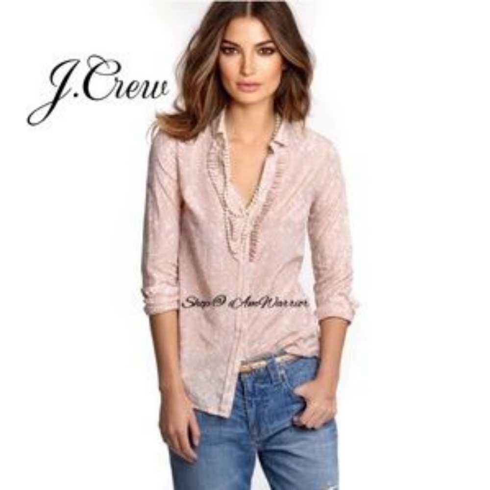 J. Crew Pink Pattern Button Down Shirt